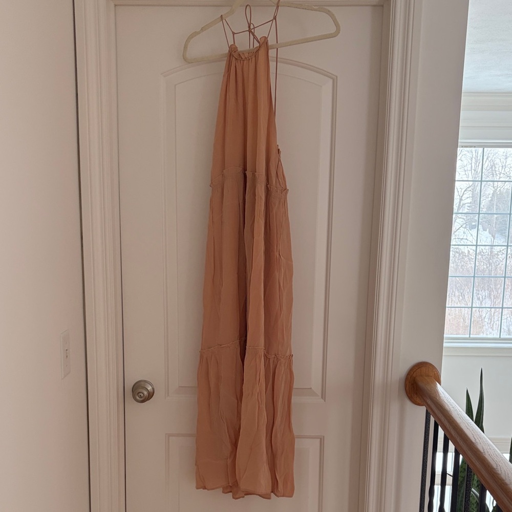 Zara Peach Sleeveless maxi Dress